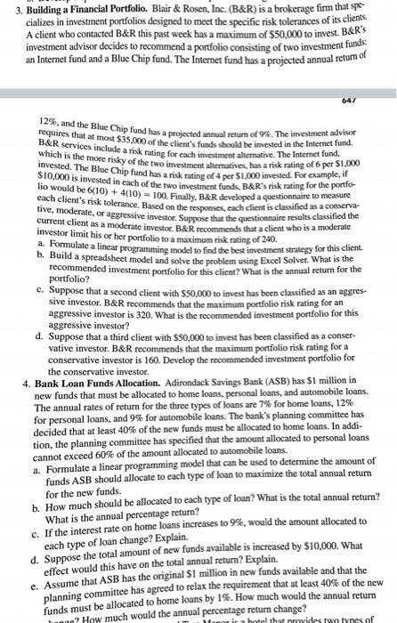 3. Building a Financial Portfolio. Blair & Rosen,