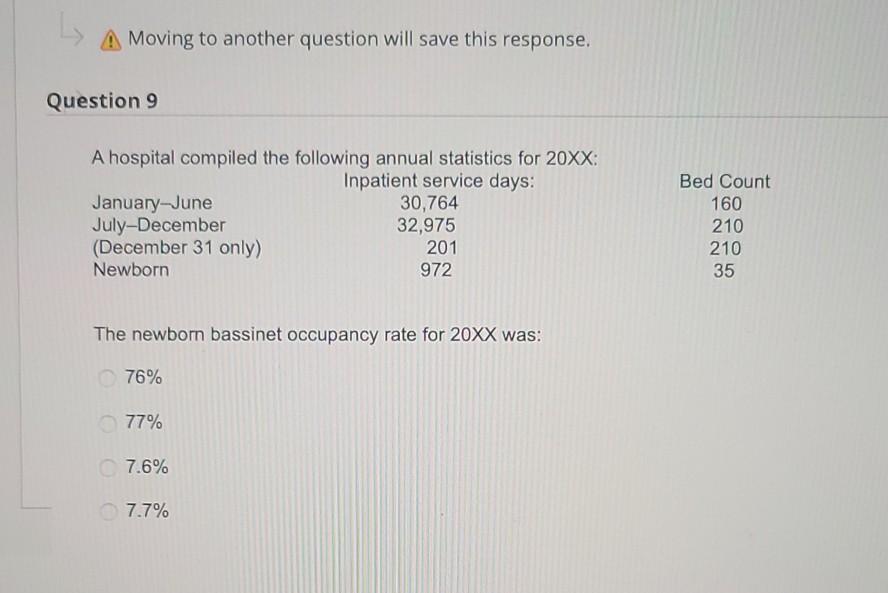 Moving to another question will save this