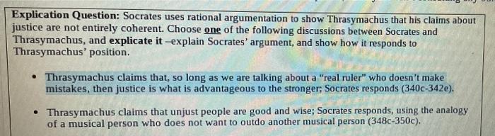 Explication Question: Socrates uses rational