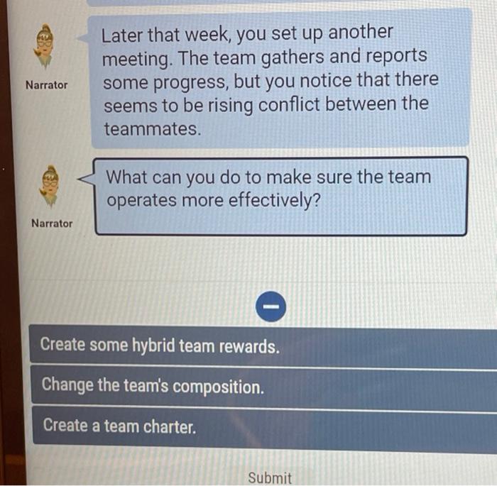 which answer A B or C A. create some hybrid team