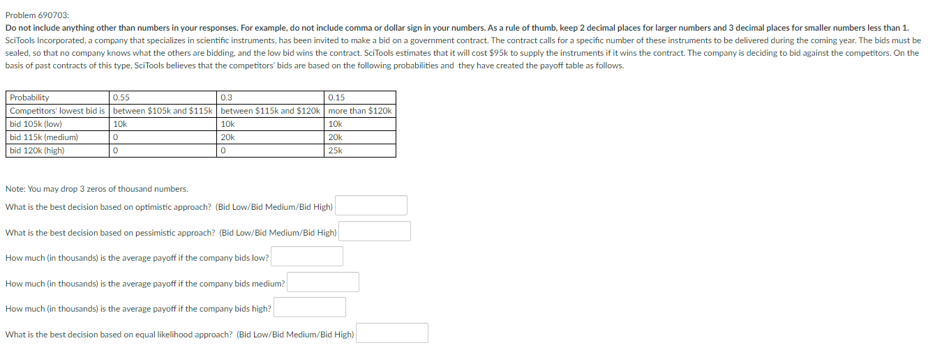 Problem 690703: Do not include anything other