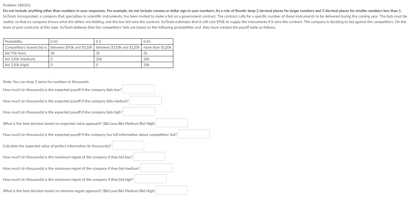 Problem 188101: Do not include anything other