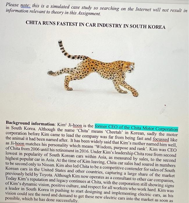 Please note: this is a simulated case study so