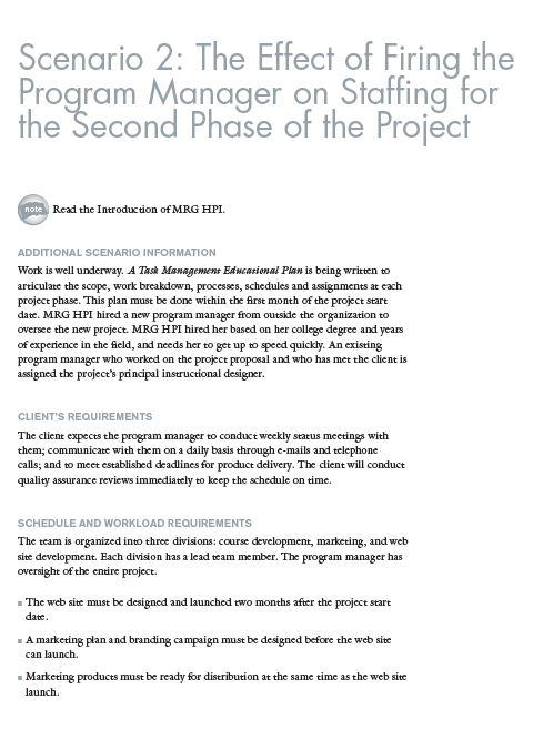 A New Program Manager is needed right away. What