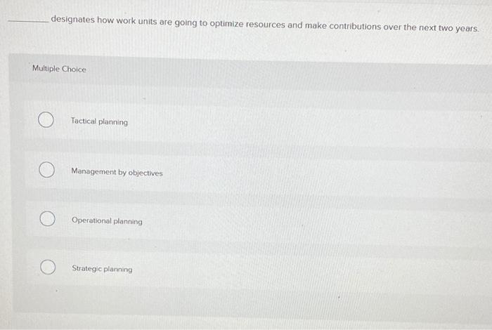 designates how work units are going to optimize