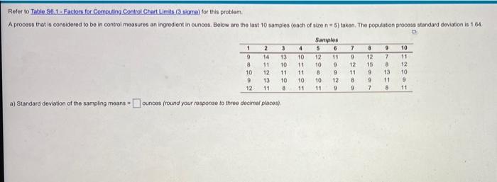 Refer to Table S8 1 - Factors for Computing