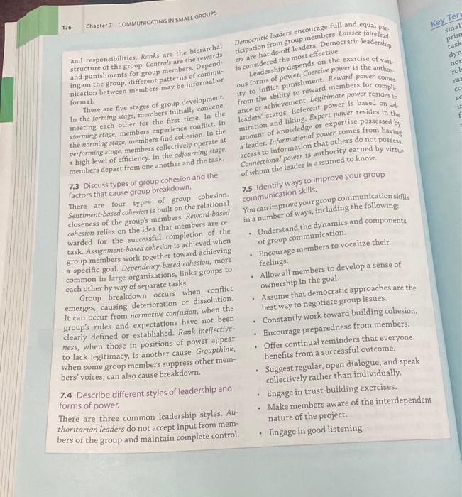 Please read and First, choose Five terms or