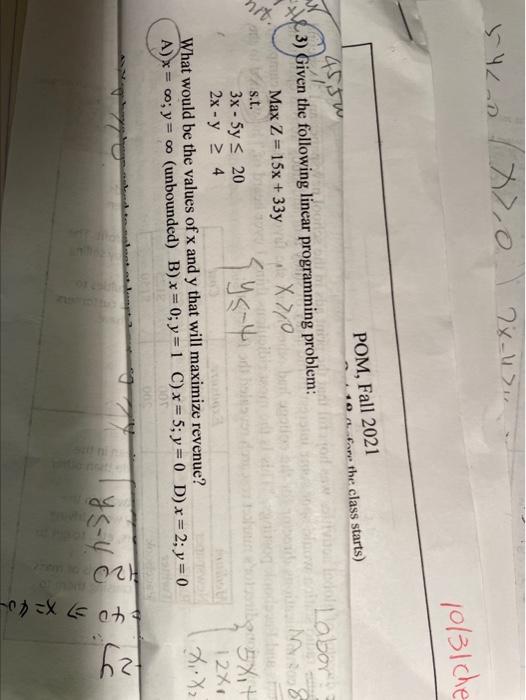 7x-u. 540x70 10/3lche POM, Fall 2021 10 for the