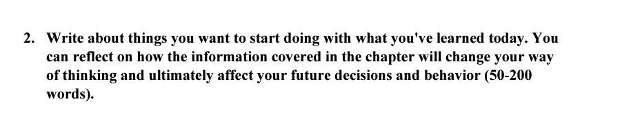 2. Write about things you want to start doing