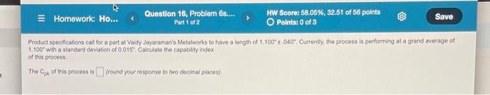 Homework: Ho... Question 16, Problem 6s.... HW