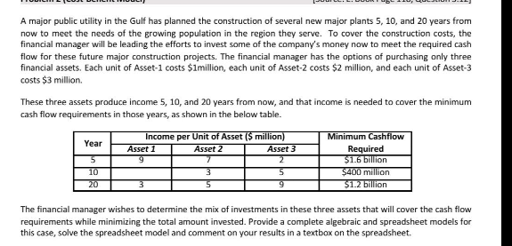 A major public utility in the Gulf has planned