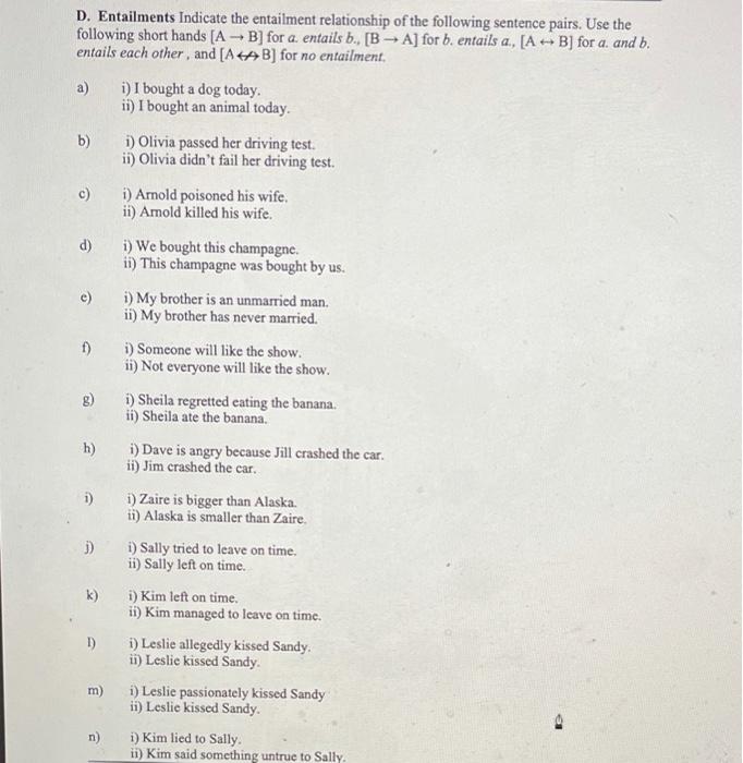 D. Entailments Indicate the entailment