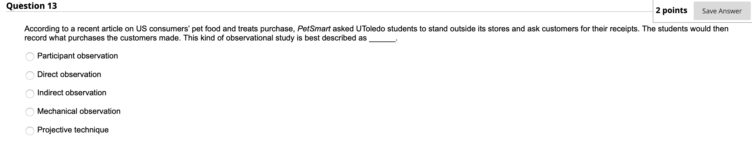 Question 15 2 points Save Answe Which of the