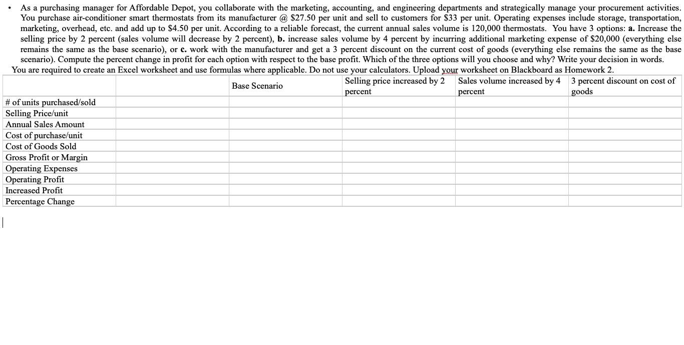 WORKOUT THE PROBLEM AND SHOW WORK EXCEL As a