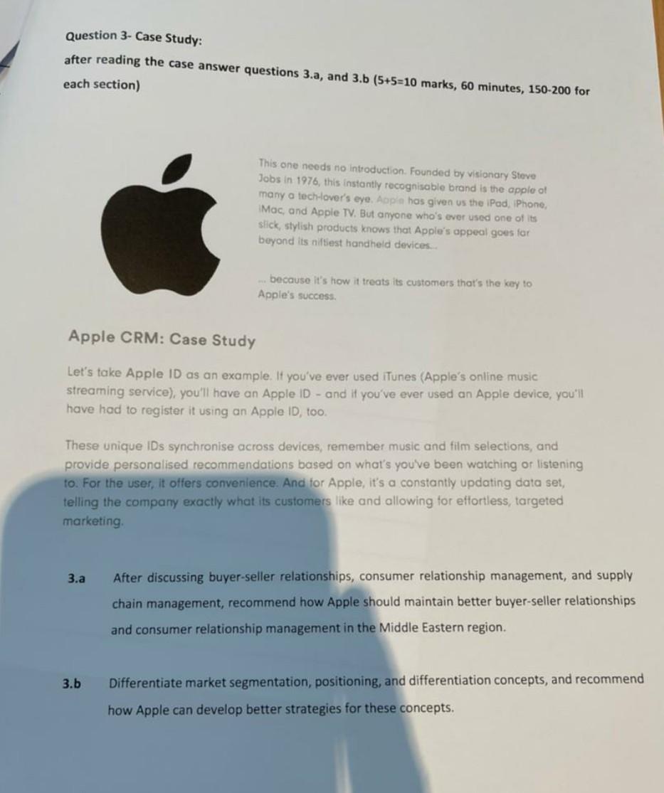 Question 3- Case Study: after reading the case