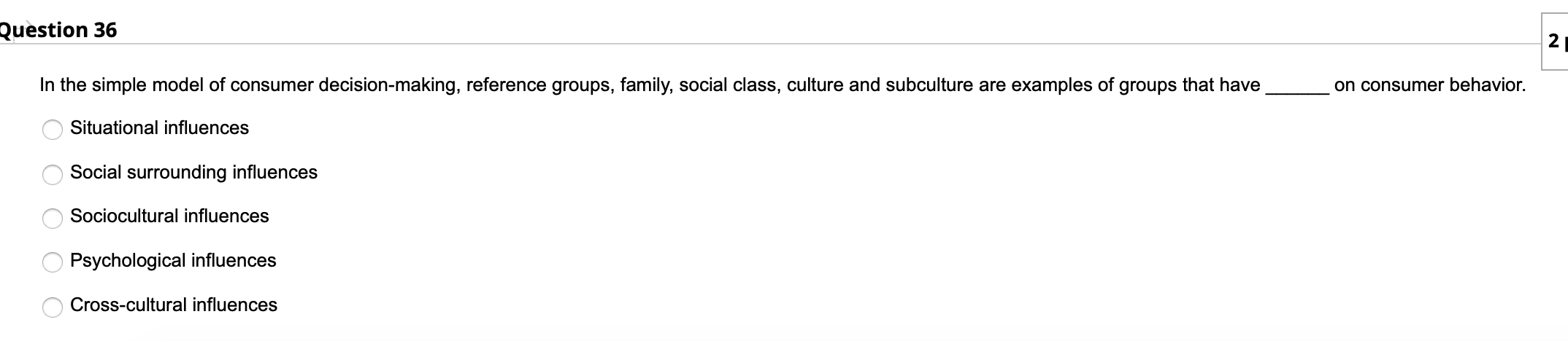 Question 39 2 points Save Answer According to the