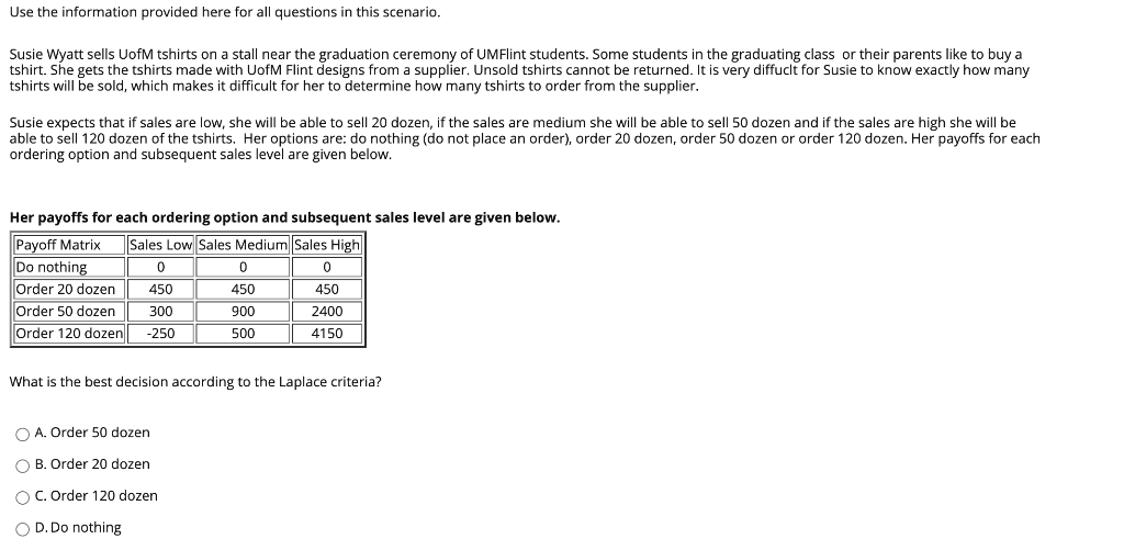 Use the information provided here for all