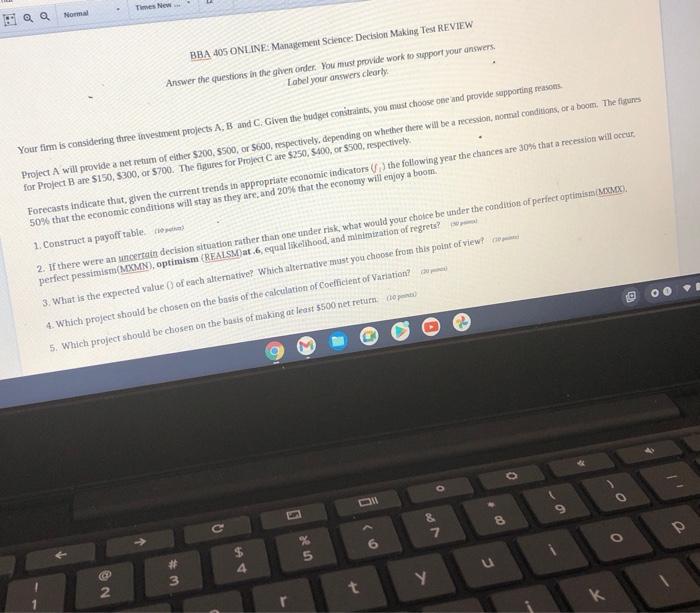 please answer this on a computer not on paper and