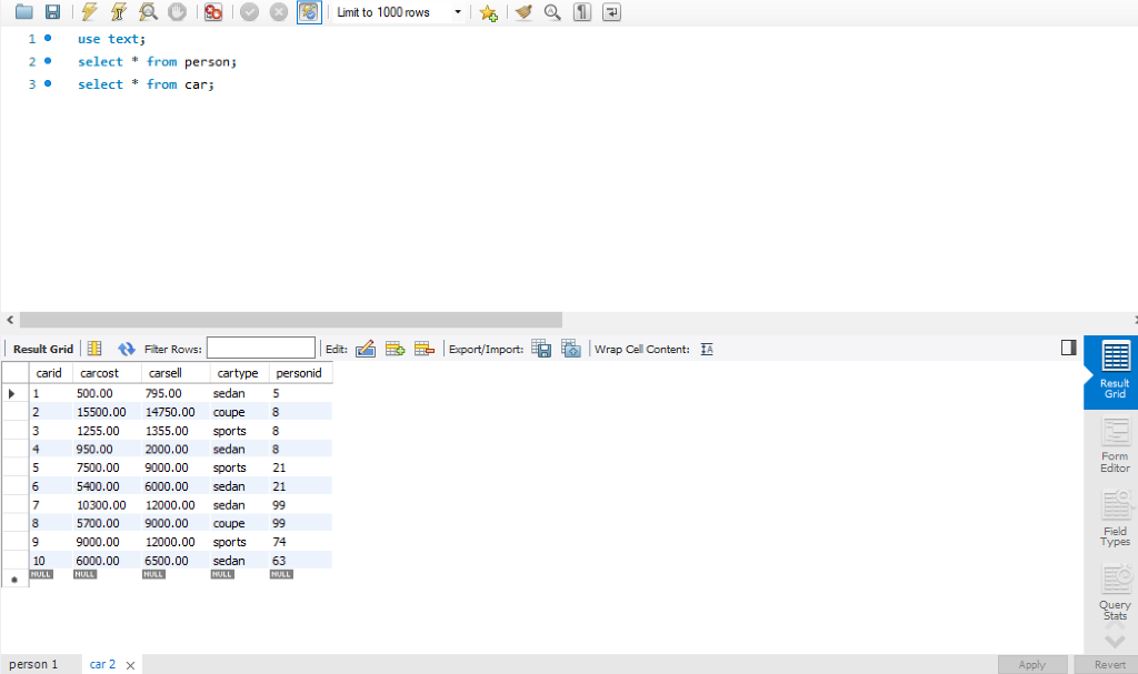Please create the queries to answer the following