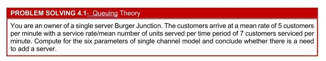 All situational or application problems will be