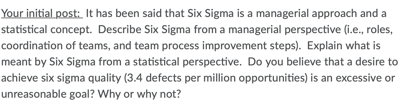 Your initial post: It has been said that Six