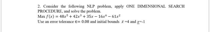 2. Consider the following NLP problem, apply ONE