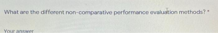 What are the different non-comparative