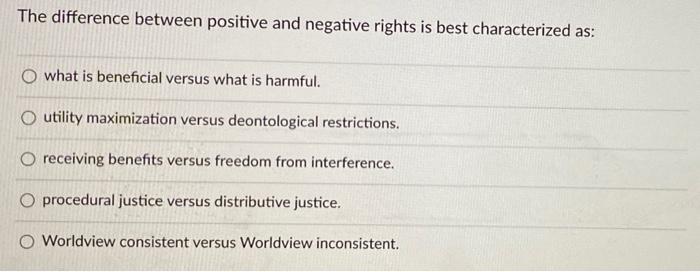 The difference between positive and negative