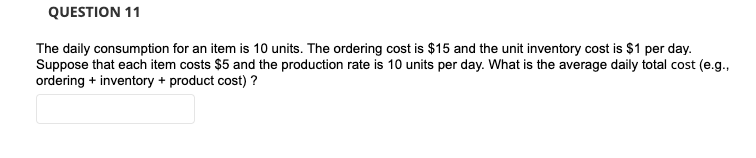 Could you please answer this question #11 with