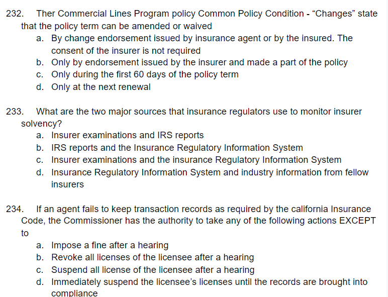 232. Ther Commercial Lines Program policy Common