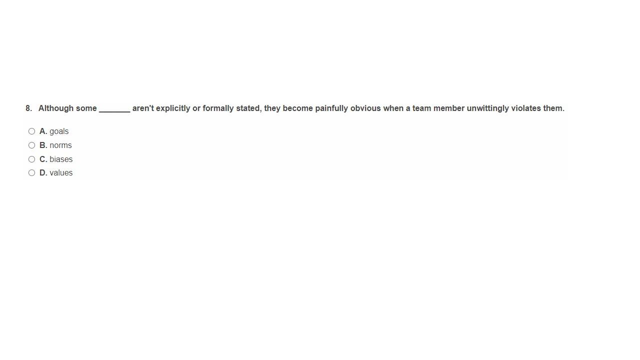 8. Although some aren't explicitly or formally