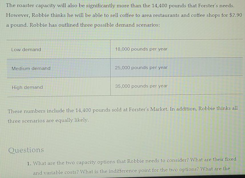 Case Study Forster's Market Introduction