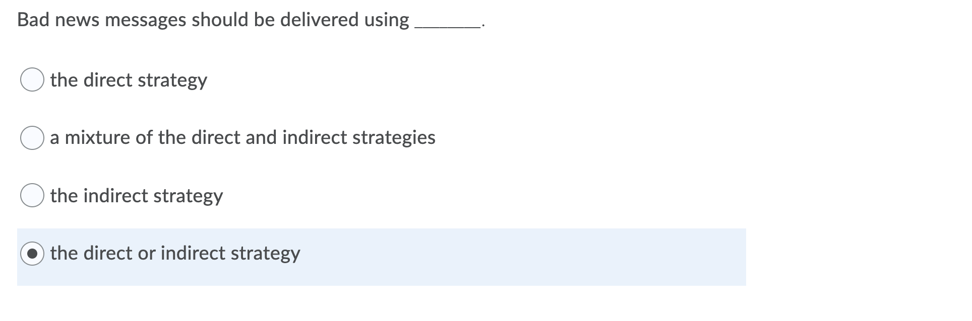 Bad news messages should be delivered using the