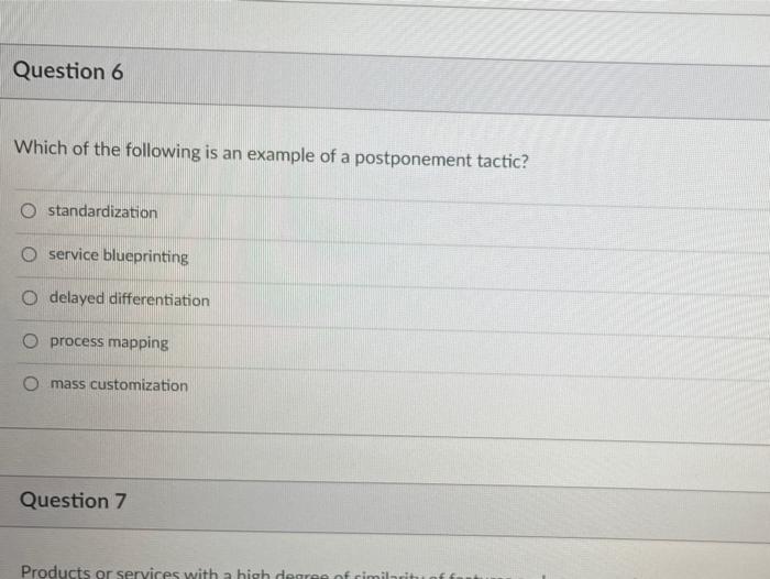 Question 6 Which of the following is an example