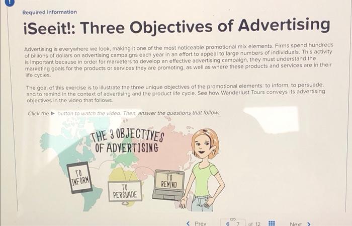 Required Information iSeeit!: Three Objectives of