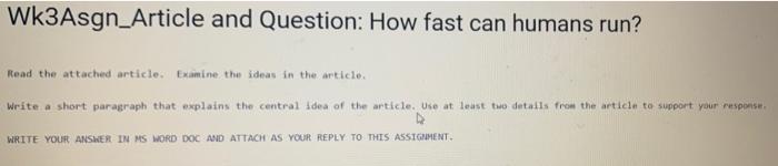Wk3Asgn_Article and Question: How fast can humans
