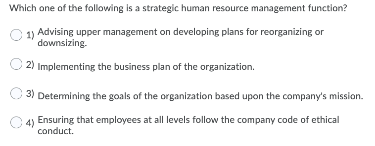 Which one of the following is a strategic human