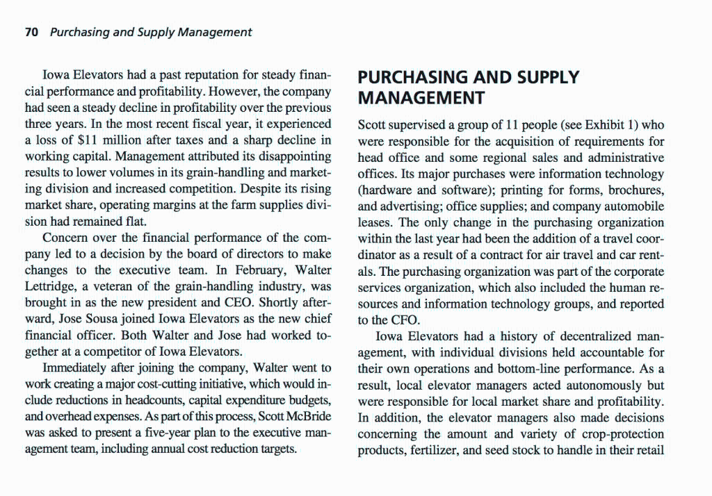 1) If you were in the position of Scott McBride,