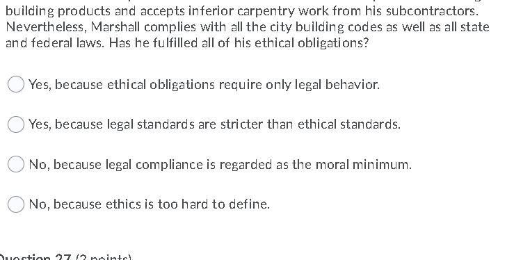 Question 25 (2 points) A triple bottom line