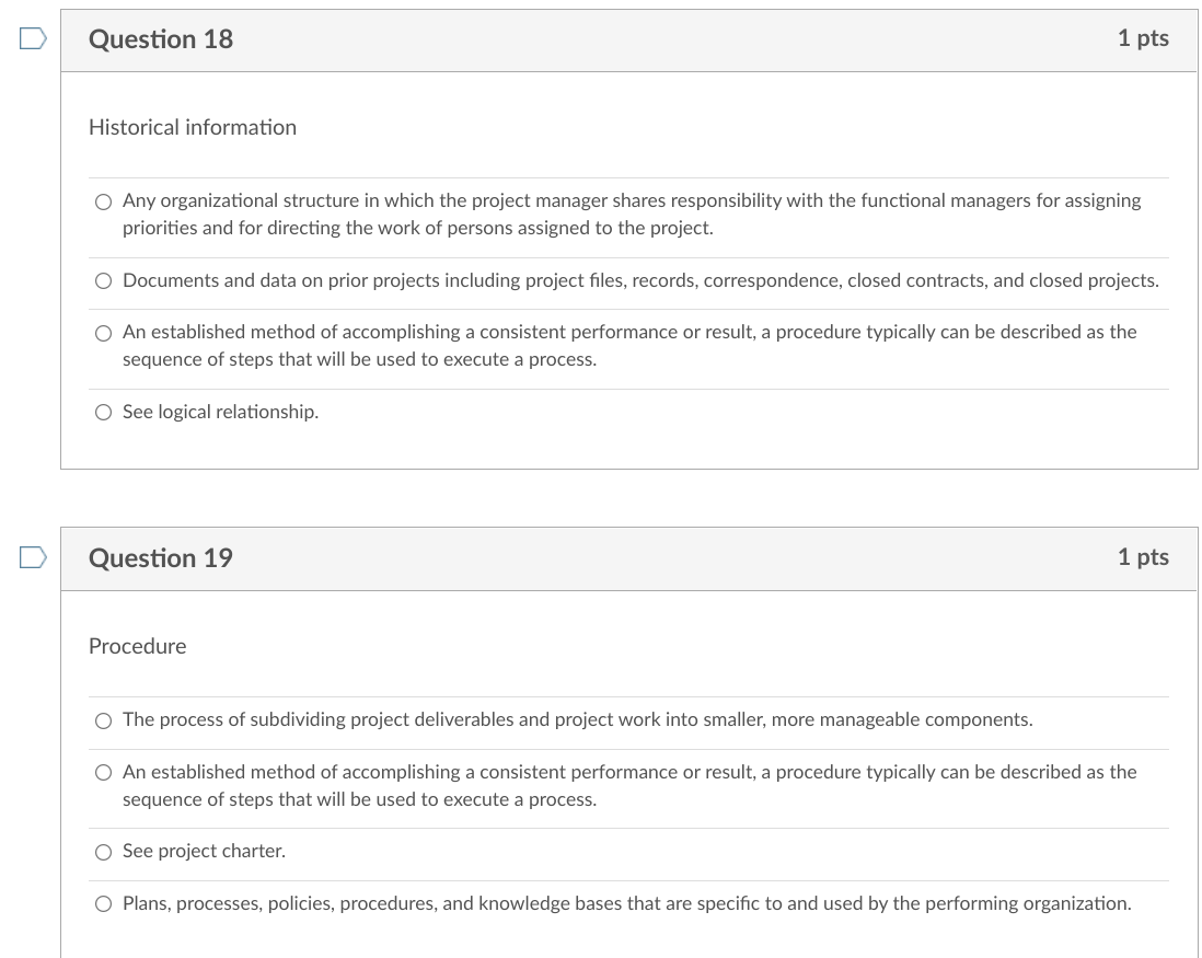 Question 20 1 pts The person assigned by the