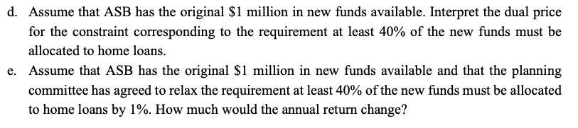 Adirondack Savings Bank (ASB) has $1 million in
