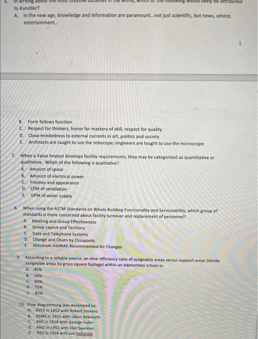 1. When working on a FAST diagram for a town