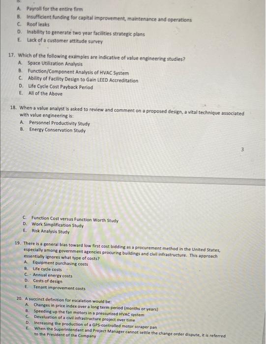 1. When working on a FAST diagram for a town