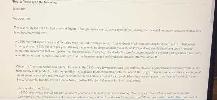 Please help with step 2 questions 1-7 on this