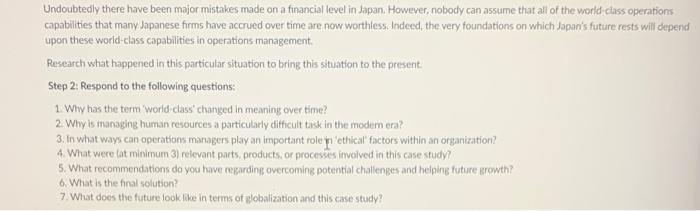 Please help with step 2 questions 1-7 on this