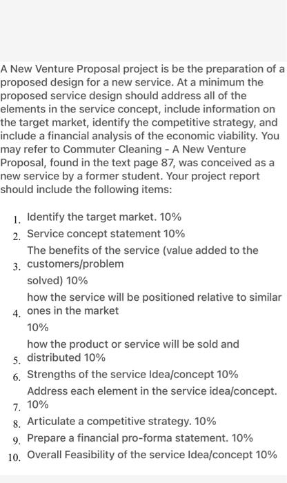 need proper answer not example A New Venture