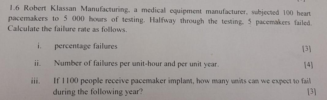 1.6 Robert Klassan Manufacturing, a medical