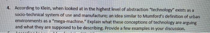4. According to Klein, when looked at in the