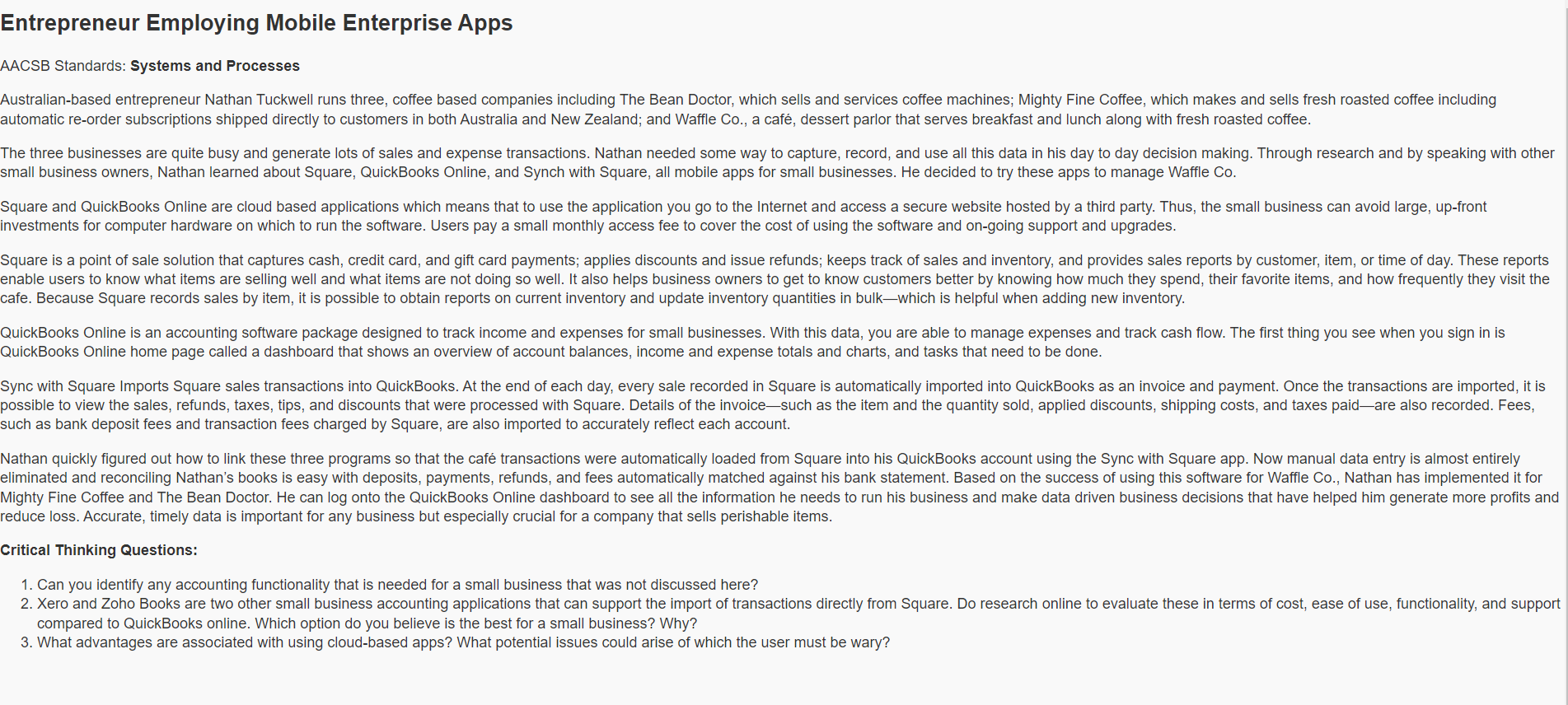 Entrepreneur Employing Mobile Enterprise Apps