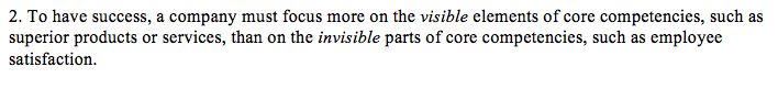 2. To have success, a company must focus more on